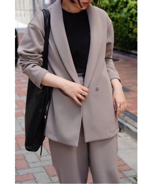 SUIT SQUARE（スーツスクエア）の「GOOVI ダブルショールカラージャケット ウォッシャブル（テーラードジャケット・メンズ・ベージュ系/ブラック系・1/2/3）」の10枚目の写真