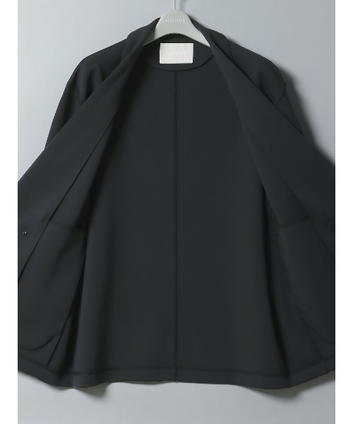 SUIT SQUARE（スーツスクエア）の「GOOVI ダブルショールカラージャケット ウォッシャブル（テーラードジャケット・メンズ・ベージュ系/ブラック系・1/2/3）」の5枚目の写真