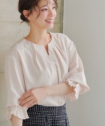 プリーツスリーブブラウス