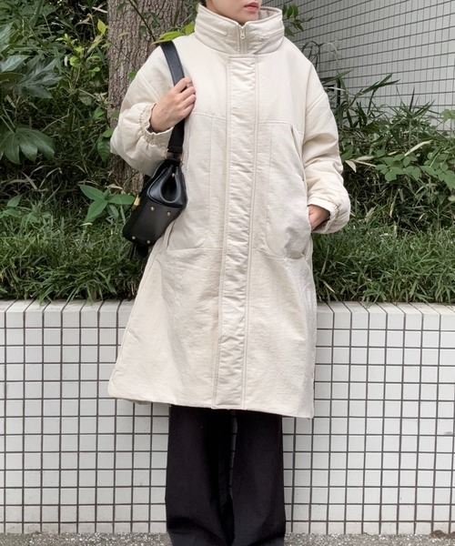 DRAW(ドロー)の「DRAW(ドロー) / モンスターロングパデットジャケット(ブルゾン・レディース・アイボリー/グレー/ブラック・MEDIUM/LARGE)」の2枚目の写真