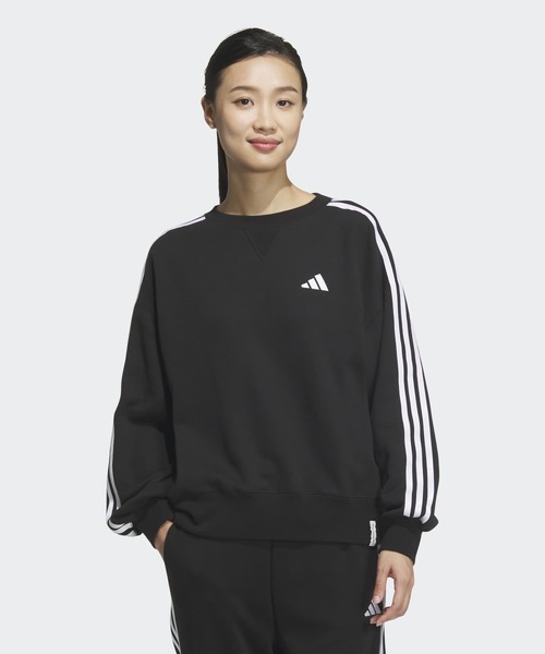 最終値下げ‼️adidas フリース トレーナー クリーム色 セール】エッセンシャルズ プラス スリーストライプス フレンチテリー