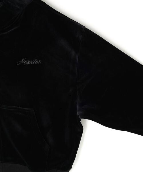 SUPPLIER(サプライヤー)の「SUPPLIER/サプライヤー/CROSS RHINESTONE VELOUR ZIP HOODIE(パーカー・メンズ・ブラック・XL/L/M)」の6枚目の写真