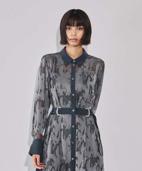 完売間近！】オパールコンビワンピース｜オケージョン/シアー/シャツ