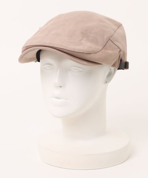 polcadot（ポルカドット）の「フェイクスエードハンチング/Back to Front ユニセックス サイズ調節可（ハンチング/ベレー帽・メンズ・ベージュ/ブラック/グレー・M/XL）」の8枚目の写真