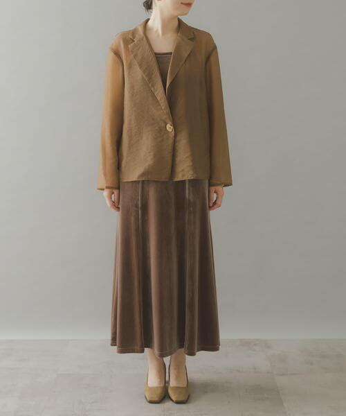 URBAN RESEARCH ROSSO WOMEN（アーバンリサーチ　ロッソ）の「kaene　シアージャケットセットベロアドレス（ワンピース・レディース・ブラウン/ブラック・36）」の8枚目の写真