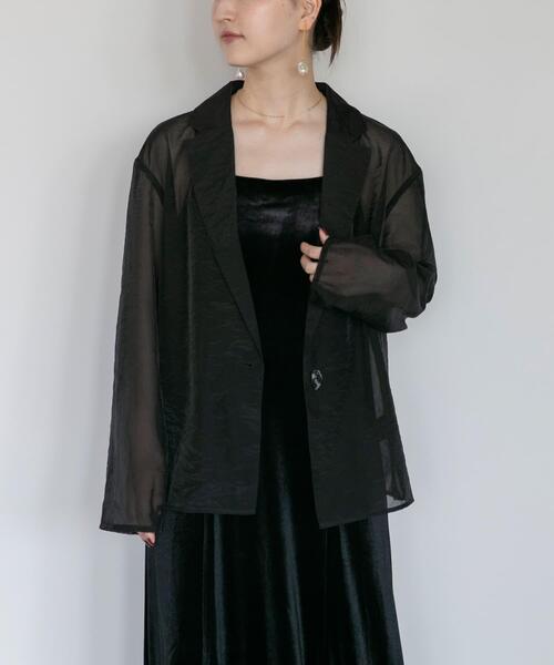 URBAN RESEARCH ROSSO WOMEN（アーバンリサーチ　ロッソ）の「kaene　シアージャケットセットベロアドレス（ワンピース・レディース・ブラウン/ブラック・36）」の16枚目の写真