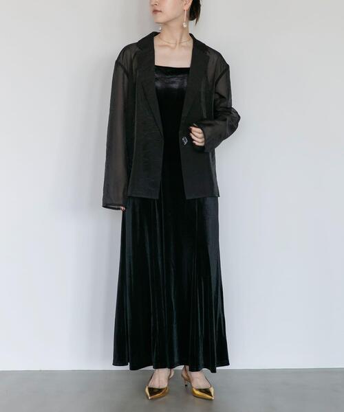 URBAN RESEARCH ROSSO WOMEN（アーバンリサーチ　ロッソ）の「kaene　シアージャケットセットベロアドレス（ワンピース・レディース・ブラウン/ブラック・36）」の17枚目の写真