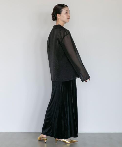 URBAN RESEARCH ROSSO WOMEN（アーバンリサーチ　ロッソ）の「kaene　シアージャケットセットベロアドレス（ワンピース・レディース・ブラウン/ブラック・36）」の19枚目の写真