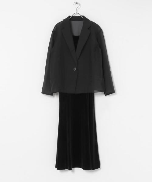 URBAN RESEARCH ROSSO WOMEN（アーバンリサーチ　ロッソ）の「kaene　シアージャケットセットベロアドレス（ワンピース・レディース・ブラウン/ブラック・36）」の22枚目の写真