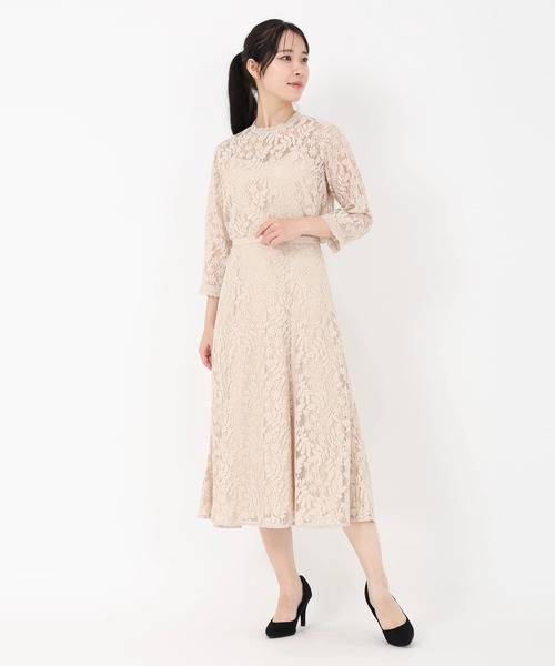 STRAWBERRY-FIELDS(ストロベリーフィールズ)の「コディレース_コードレースフレアスカート(スカート・レディース・ブラック/ベージュ・2)」の10枚目の写真