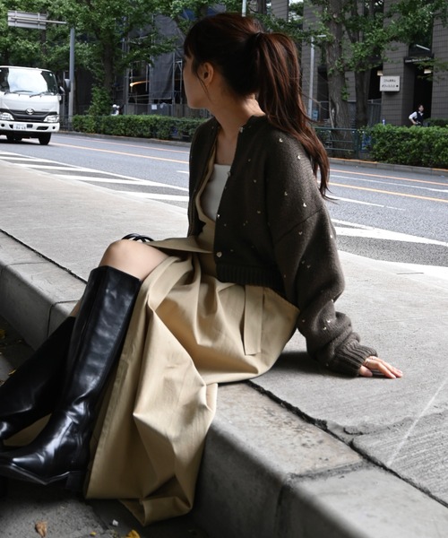 WILLFULLY(ウィルフリー)の「one shoulder twill OP(ワンピース・レディース・タン/ブラウン系その他/ブラック・S/M)」の14枚目の写真