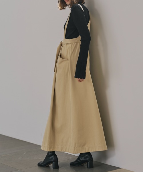 WILLFULLY(ウィルフリー)の「one shoulder twill OP(ワンピース・レディース・タン/ブラウン系その他/ブラック・S/M)」の7枚目の写真