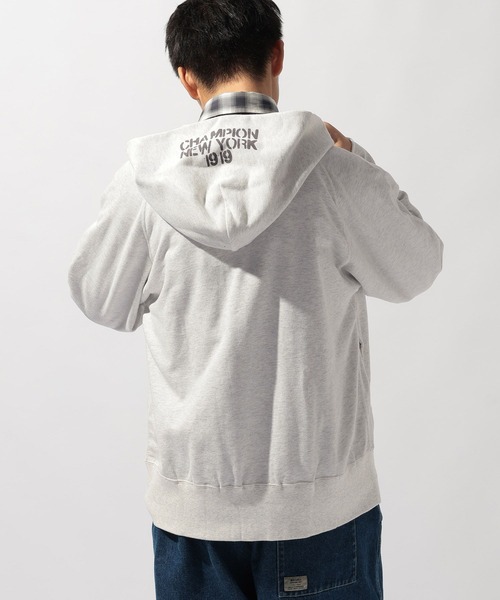 niko and...（ニコアンド）の「【Champion(チャンピオン)】別注NATOKii(ネイトゥーキー)フードスナップカーディガン（カーディガン/ボレロ・メンズ・ネイビー/ナチュラル・MEDIUM/LARGE）」の5枚目の写真