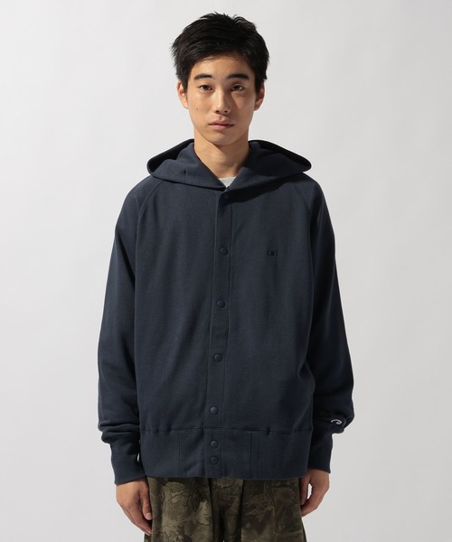 niko and...（ニコアンド）の「【Champion(チャンピオン)】別注NATOKii(ネイトゥーキー)フードスナップカーディガン（カーディガン/ボレロ・メンズ・ネイビー/ナチュラル・MEDIUM/LARGE）」の9枚目の写真