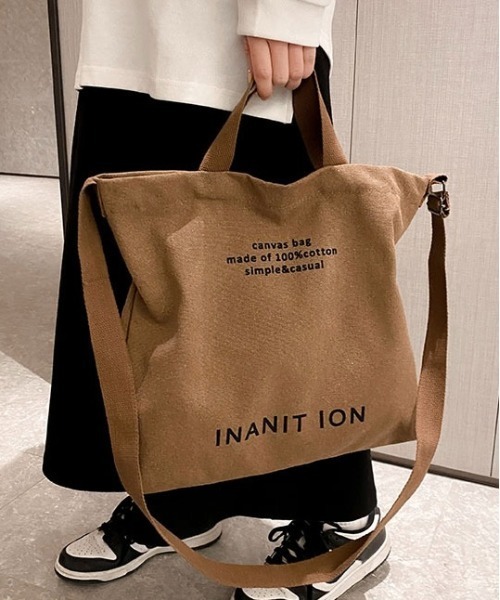 Burner（バーナー）の「【OKUOKU　0909】2WAY トートショルダーバッグ oku-bag-22-16（トートバッグ・メンズ・ベージュ/グリーン/ダークブラウン/ブラック/グレー・FREE）」の4枚目の写真