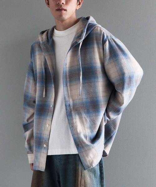 CRAFT STANDARD BOUTIQUE(クラフトスタンダードブティック)の「チェックフードシャツ(シャツ/ブラウス・メンズ・ブルー系その他3/ブルー系その他5/ブラウン系その他4/ブラウン系その他5/ブラック系その他3/グリーン系その他5・M/L)」の17枚目の写真