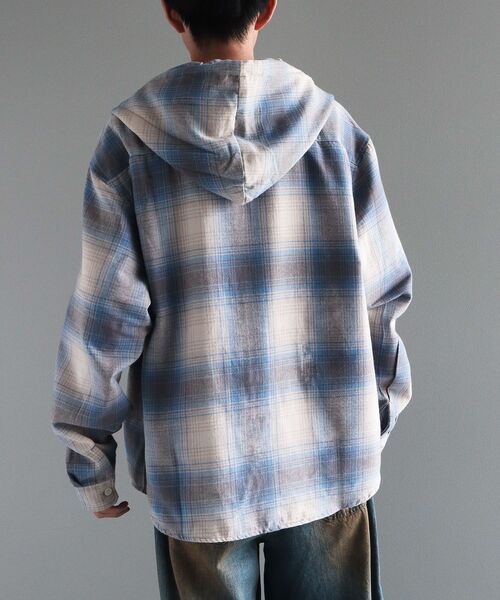 CRAFT STANDARD BOUTIQUE(クラフトスタンダードブティック)の「チェックフードシャツ(シャツ/ブラウス・メンズ・ブルー系その他3/ブルー系その他5/ブラウン系その他4/ブラウン系その他5/ブラック系その他3/グリーン系その他5・M/L)」の18枚目の写真