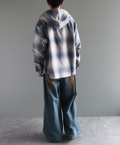 CRAFT STANDARD BOUTIQUE(クラフトスタンダードブティック)の「チェックフードシャツ(シャツ/ブラウス・メンズ・ブルー系その他3/ブルー系その他5/ブラウン系その他4/ブラウン系その他5/ブラック系その他3/グリーン系その他5・M/L)」の20枚目の写真