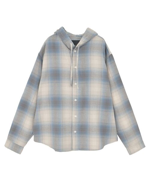 CRAFT STANDARD BOUTIQUE(クラフトスタンダードブティック)の「チェックフードシャツ(シャツ/ブラウス・メンズ・ブルー系その他3/ブルー系その他5/ブラウン系その他4/ブラウン系その他5/ブラック系その他3/グリーン系その他5・M/L)」の7枚目の写真