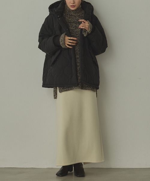 hunch（ハンチ）の「2WAY ダンボールタイトスカート（スカート・レディース・ダークブラウン/ブラック/アイボリー・FREE）」の5枚目の写真