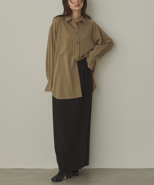 hunch（ハンチ）の「2WAY ダンボールタイトスカート（スカート・レディース・ダークブラウン/ブラック/アイボリー・FREE）」の14枚目の写真