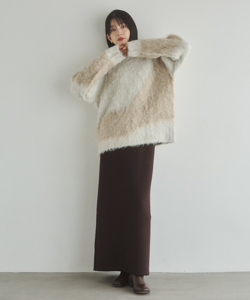 hunch（ハンチ）の「2WAY ダンボールタイトスカート（スカート・レディース・ダークブラウン/ブラック/アイボリー・FREE）」の16枚目の写真