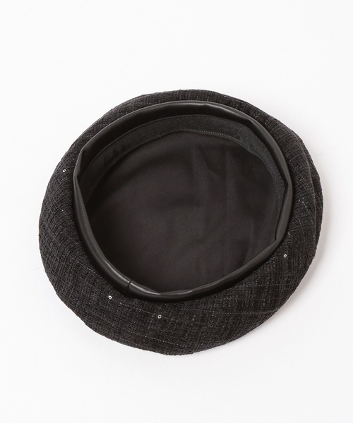 HARE(ハレ)の「ツイードベレー(HARE)(ハンチング/ベレー帽・レディース・ブラック・FREE)」の6枚目の写真