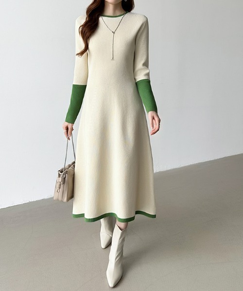 sibilla✨ニットワンピース モヘヤ×ウール 高級素材 フレア Aライン