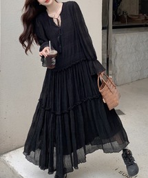 Mayree | FReePLACe/ブラックワンピース X12638(ワンピース)