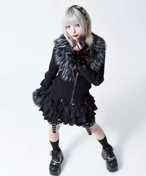 REFLEM/レフレム』ファー付きZIPニットカーディガン アクロトーキョー REFLEM/レフレム』ファー付きZIPニットカーディガン アクロトーキョー