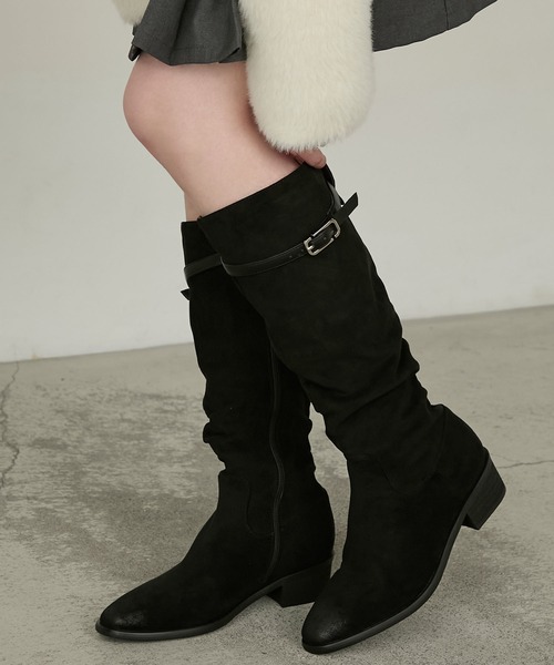 【極美品】コールハーングランドシリーズ★ベルト★サイドジップロングブーツ24.5 hj0061.jpg