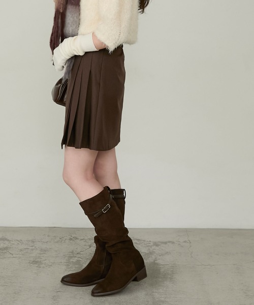 Cherir Mignon(シェリルミニョン)の「【Cherir Mignon】ベルトデザインギャザーロングブーツ(ブーツ・レディース・ブラウン/ブラック/ベージュ・L/M/S/XL)」の8枚目の写真