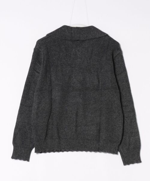 Lace Ladies(レースレディース)の「襟付き レースアップ ニット ポケット付き プルオーバー(ニット/セーター・レディース・チャコールグレー/グレー/アイボリー・FREE)」の4枚目の写真