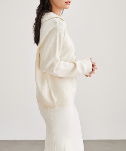 Lace Ladies(レースレディース)の「襟付き レースアップ ニット ポケット付き プルオーバー(ニット/セーター・レディース・チャコールグレー/グレー/アイボリー・FREE)」の10枚目の写真