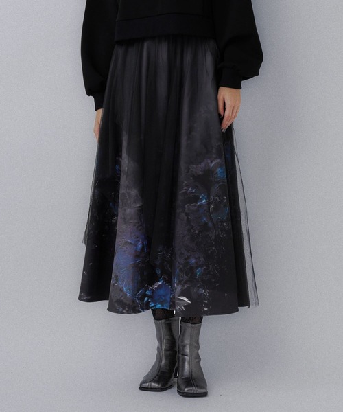 HARE（ハレ）の「Utopia flowerスカート(HARE)（スカート・レディース・パープル/ブラック・FREE）」の5枚目の写真