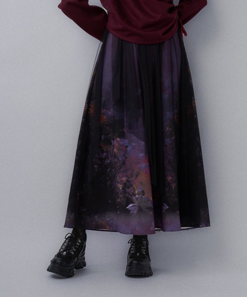 HARE（ハレ）の「Utopia flowerスカート(HARE)（スカート・レディース・パープル/ブラック・FREE）」の9枚目の写真