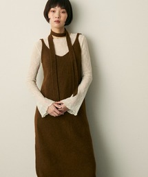 ribbon knit cami onepice / リボン付きニットキャミワンピース