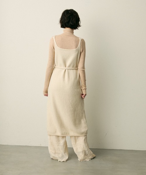 full/fill.（フルフィル）の「ribbon knit cami onepice / リボン付きニットキャミワンピース（ワンピース・レディース・アイボリー/ブラウン・FREE）」の11枚目の写真