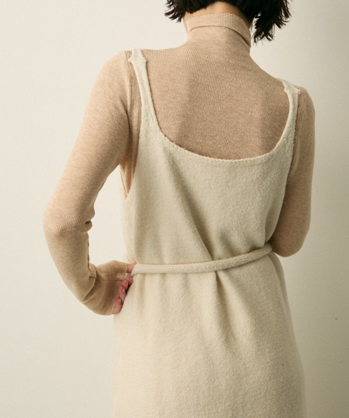 full/fill.（フルフィル）の「ribbon knit cami onepice / リボン付きニットキャミワンピース（ワンピース・レディース・アイボリー/ブラウン・FREE）」の7枚目の写真