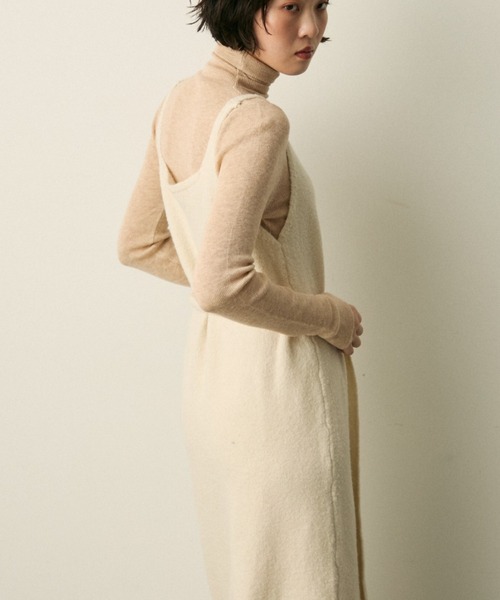 full/fill.（フルフィル）の「ribbon knit cami onepice / リボン付きニットキャミワンピース（ワンピース・レディース・アイボリー/ブラウン・FREE）」の8枚目の写真