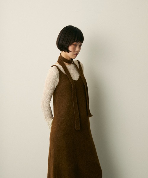 full/fill.（フルフィル）の「ribbon knit cami onepice / リボン付きニットキャミワンピース（ワンピース・レディース・アイボリー/ブラウン・FREE）」の16枚目の写真