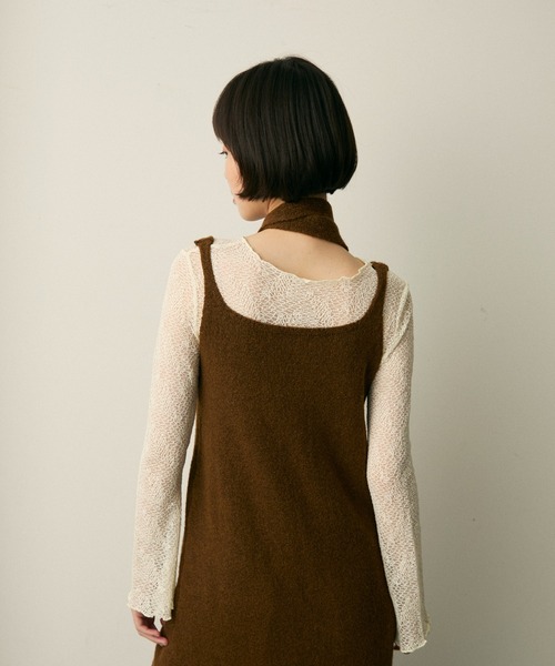 full/fill.（フルフィル）の「ribbon knit cami onepice / リボン付きニットキャミワンピース（ワンピース・レディース・アイボリー/ブラウン・FREE）」の17枚目の写真