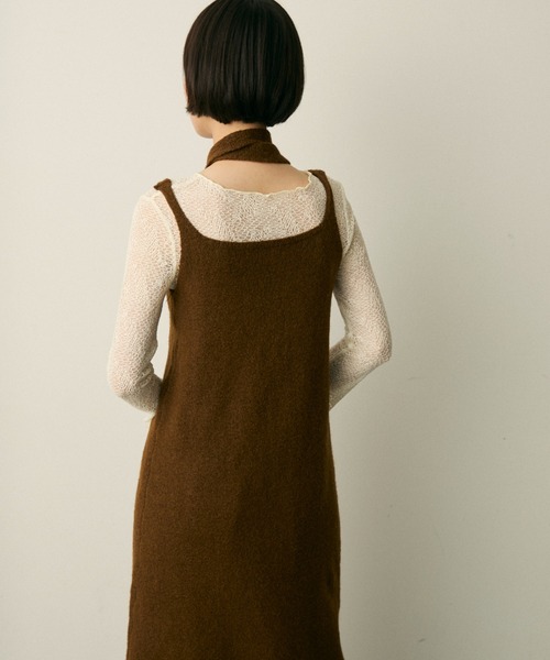 full/fill.（フルフィル）の「ribbon knit cami onepice / リボン付きニットキャミワンピース（ワンピース・レディース・アイボリー/ブラウン・FREE）」の18枚目の写真