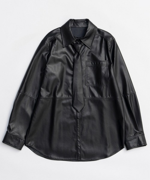 Vegan Leather Tie Shirt / ヴィーガンレザーネクタイシャツ（シャツ