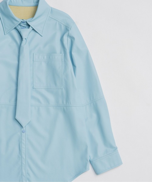 Vegan Leather Tie Shirt / ヴィーガンレザーネクタイシャツ（シャツ