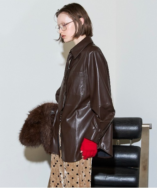 Vegan Leather Tie Shirt / ヴィーガンレザーネクタイシャツ（シャツ