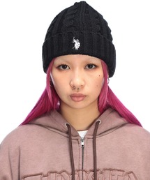 U.S. POLO ASSN.（ユーエスポロアッスン）の「U.S. POLO ASSN. ワンポイントロゴ ニット ビーニー（ニットキャップ/ビーニー）」