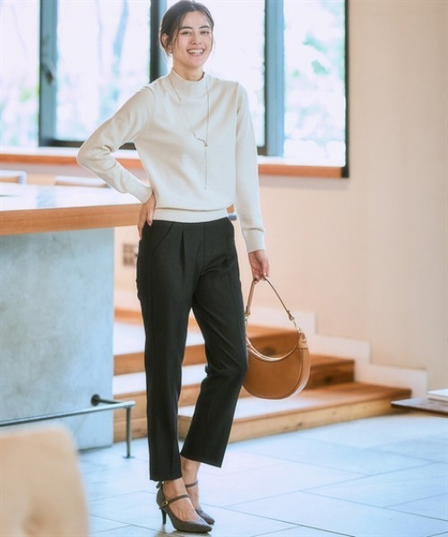 7days Life Styling(セブンデイズライフスタイリング)の「【ワイド/テーパード】【あったか裏起毛】ウール調ストレッチパンツ(しわになりにくい・保温性)<大きいサイズ有>(スラックス・レディース・ブラック系2/ブラック系その他/ブラウン系1/ブラウン系その他/ブラック系その他2/グレー系その他/ブラック系1/グレー系1・S/M/L/LL/3L)」の19枚目の写真