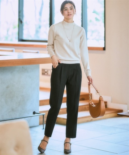 7days Life Styling(セブンデイズライフスタイリング)の「【ワイド/テーパード】【あったか裏起毛】ウール調ストレッチパンツ(しわになりにくい・保温性)<大きいサイズ有>(スラックス・レディース・ブラック系2/ブラック系その他/ブラウン系1/ブラウン系その他/ブラック系その他2/グレー系その他/ブラック系1/グレー系1・S/M/L/LL/3L)」の20枚目の写真