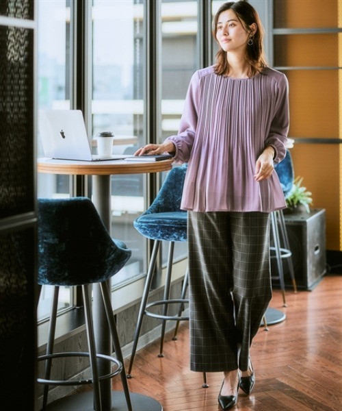 7days Life Styling(セブンデイズライフスタイリング)の「【ワイド/テーパード】【あったか裏起毛】ウール調ストレッチパンツ(しわになりにくい・保温性)<大きいサイズ有>(スラックス・レディース・ブラック系2/ブラック系その他/ブラウン系1/ブラウン系その他/ブラック系その他2/グレー系その他/ブラック系1/グレー系1・S/M/L/LL/3L)」の11枚目の写真